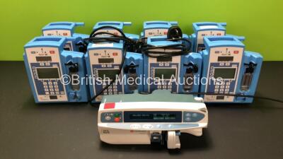 Job Lot Including 29 x Alaris SE Pumps (8 in Photo - 29 in Total) and 1 x CareFusion Alaris GS Syringe Pump (Powers Up, Requires Service) *713106762 / 713106763 / 135107812 / 135107763 / 713106764 / 135107805 / 135107810 / 713100930 / 135107743 / 80011602