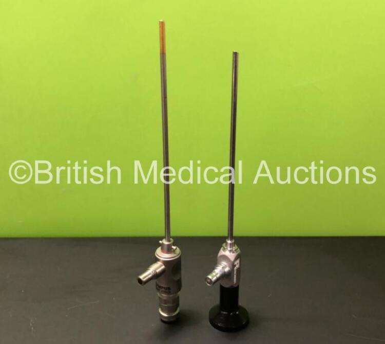 Job Lot Including 1 x Richards 23-0851 30 Degree Sinuscope (Extremely Cloudy View) and 1 x Olympus A70942A 70 Degree Autoclavable 4mm Arthroscope (Clear View, Missing Eyepiece - See Photos) *2-39053 / N/A*