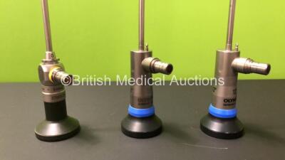 Job Lot Including 2 x Olympus A22001A 12 Degree Autoclavable 4mm Cystoscope (1 x Extremely Cloudy View and 1 x No View) and 1 x Karl Storz 27005 CA Hopkins II E-Class Autoclavable 4mm Cystoscope (Very Cloudy View) *204362 / 204325 / 1088903) - 2