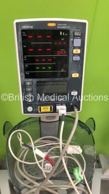 4 x Mindray Datascope Accutorr V Vital Signs Monitors on Stands with SPO2 Finger Sensors and BP Hose (All Power Up) *GL* - 4