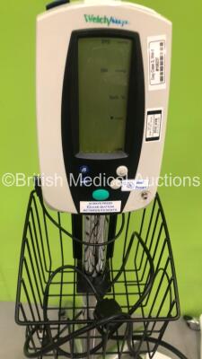 2 x Welch Allyn SPOT Vital Signs Monitors on Stands and 1 x Welch Allyn 420 Series Patient Monitor on Stand (All Power Up) *GL* - 4