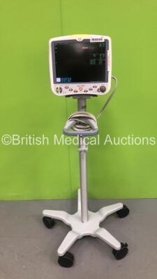 GE Dash 5000 Patient Monitor on Stand with BP 1/3 / BP 2/4 / SPO2 / Temp/Co / NBP and ECG Options (Powers Up) *GL*