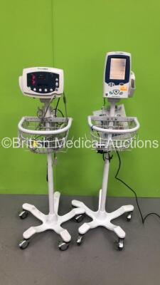 1 x Welch Allyn SPOT Vital Signs LXi Vital Signs Monitor on Stand and 1 x Welch Allyn 53N00 Vital Signs Monitor on Stand (Both Power Up) *S/N JA104956 / 20120302286*