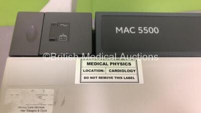 GE MAC 5500 ECG Machine with ECG Lead Module (Powers Up - No Leads - See Pictures) *S/N SCD08091848PA* - 4