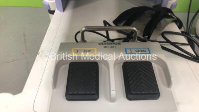 2 x Olympus Stack Trolleys Including 2 x Pentax LED High -Bright Monitors, Olympus OES PSD-20 Electrosurgical Unit, Sony UP-21MD Colour Video Printer, Olympus Evis Lucera CV-260SL Digital Processor, Olympus MAJ-1154 Pigtail Connector, Olympus Evis Lucera - 4