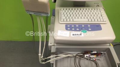 Nihon Kohden ECG-1550K Cardiofax V ECG Machine on Stand with 10 Lead ECG Leads (Powers Up) *GL* - 3