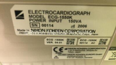 Nihon Kohden ECG-1550K Cardiofax V ECG Machine on Stand with 10 Lead ECG Leads (Powers Up) *GL* - 4