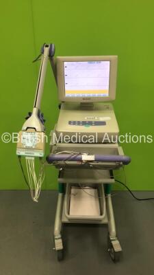 Nihon Kohden ECG-1550K Cardiofax V ECG Machine on Stand with 10 Lead ECG Leads (Powers Up) *GL*