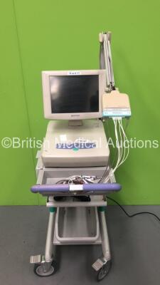 Nihon Kohden ECG-1550K Cardiofax V ECG Machine on Stand with 10 Lead ECG Leads (Powers Up with Blank Screen) *GL*