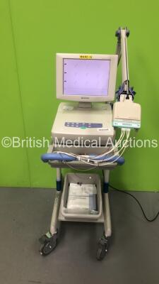 Nihon Kohden ECG-1550K Cardiofax V ECG Machine on Stand with 10 Lead ECG Leads (Powers Up) *GL*