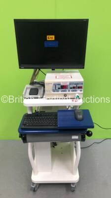 1 x Olympus UHI-3 High Flow Insufflation Unit with Olympus MH-317 Footswitch, 1 x Spire ZAN 600 Oxi Unit, 1 x Spacelabs CardioDirect 12 ECG Unit and 1 x Benq Display Monitor with Keyboard (Some Damage - See Photo) HDD Removed