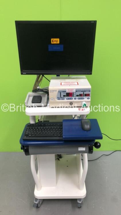 1 x Olympus UHI-3 High Flow Insufflation Unit with Olympus MH-317 Footswitch, 1 x Spire ZAN 600 Oxi Unit, 1 x Spacelabs CardioDirect 12 ECG Unit and 1 x Benq Display Monitor with Keyboard (Some Damage - See Photo) HDD Removed