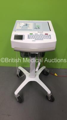 Mortara ELI 250c ECG Machine on Stand with 10 Lead ECG Leads (Powers Up with Blank Screen)