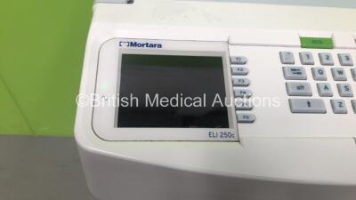 Mortara ELI 250c ECG Machine on Stand with 10 Lead ECG Leads (Powers Up with Blank Screen) - 2