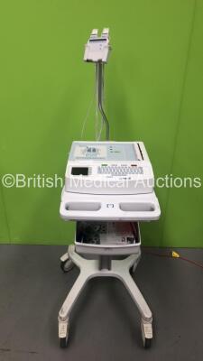 Mortara ELI 250c ECG Machine on Stand with 10 Lead ECG Leads (Powers Up with Blank Screen)