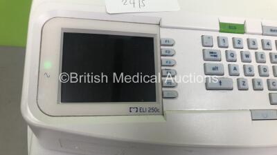 Mortara ELI 250c ECG Machine on Stand with 10 Lead ECG Leads (Powers Up with Blank Screen) - 2
