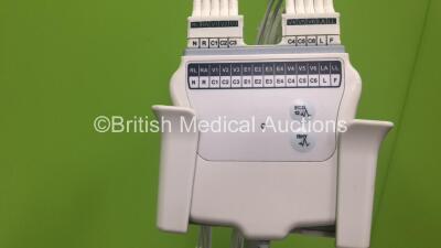 Mortara ELI 250c ECG Machine on Stand with 10 Lead ECG Leads (Powers Up with Blank Screen) - 4