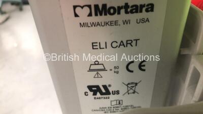 Mortara ELI 250c ECG Machine on Stand with 10 Lead ECG Leads (Powers Up with Blank Screen) - 5