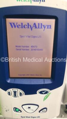 1 x Welch Allyn 53NP0 Vital Signs Monitor on Stand with BP Hose (Powers Up), 1 x Welch Allyn SPOT Vital Signs Monitor on Stand (Powers Up), 1 x Welch Allyn Spot Vital Signs LXi Patient Monitor on Stand with BP Hose (Powers Up) and 1 x Fukuda Denshi DS-710 - 7