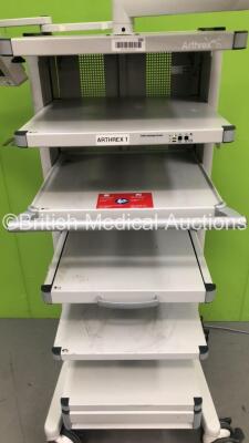 Arthrex Stack Trolley with Sony LCD Monitor and Stryker Vision Elect HDTV Surgical Viewing Monitor (Both Not Power Tested Due to No Power Supplies - 1 x Missing Dial) *S/N VEH261A0282 / 30000535* - 2