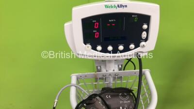 4 x Welch Allyn 53N00 Vital Signs Monitors on Stands with 3 x BP Hoses and 5 x Cuffs (All Power Up) *SN na* - 2