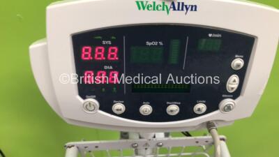 4 x Welch Allyn 53N00 Vital Signs Monitors on Stands with 3 x BP Hoses and 5 x Cuffs (All Power Up) *SN na* - 5
