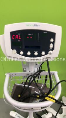 3 x Welch Allyn 53N00 Vital Signs Monitors on Stands with 3 x BP Hoses and 7 x Cuffs (All Power Up) *SN na* - 2