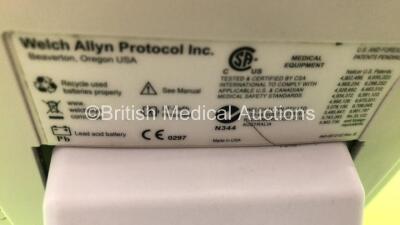 3 x Welch Allyn 53N00 Vital Signs Monitors on Stands with 3 x BP Hoses and 7 x Cuffs (All Power Up) *SN na* - 5