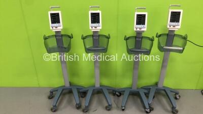 4 x Datascope Duo Vital Signs Monitors on Stands (All Power Up) *GH*