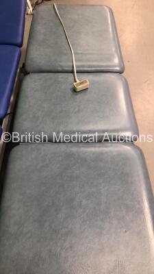 1 x Akron Electric 3 Way Patient Examination Couch with Controller (Powers Up) and 1 x Bristol Maid Electric 3 Way Patient Examination Couch with Controller (Unable to Power Test Due to No Controller) *Rips to Cushions* - 2