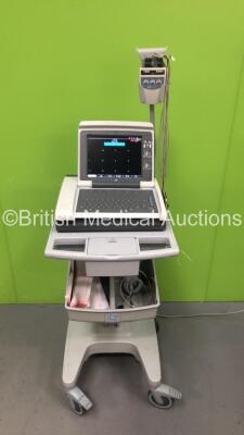 GE MAC 5500 HD ECG Machine on Stand with 10 Lead ECG Leads (Powers Up) *S/N SGM12313280PA*