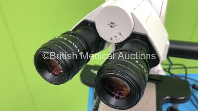 Leica DM2500 Benchtop Microscope with Dual Binoculars *Mfd 2013* (Powers Up) with 2 x HC PLAN s 10x 25 Eyepieces, 2 x HC PLAN s 10x/22 Eyepieces, 5 x Optics Including 1 x HCX PL FLUOTAR 10x 0.30, 1 x 20x 0.50, 1 x 40x 0.75, 1 x 1.25x 0.04, 1 x 2.5x/0.07, - 3