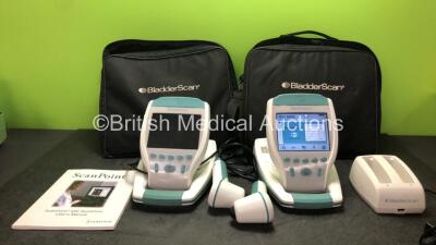 2 x Verathon BVI 9400 Bladder Scanners with 2 x Transducer / Probes,1 x User Manual,2 x Batteries and 1 x Battery Charger in Carry Bags (Both Power Up with Damage-See Photos) *SN B4003905, B4003897*