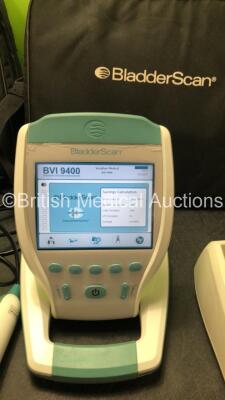 2 x Verathon BVI 9400 Bladder Scanners with 2 x Transducer / Probes,1 x User Manual,2 x Batteries and 1 x Battery Charger in Carry Bags (Both Power Up with Damage-See Photos) *SN B4003905, B4003897* - 2