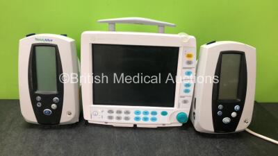Job Lot Including 2 x Welch Allyn Spot Vital Signs Monitors (Both Power Up) and 1 x GE Type F-FM-00 Patient Monitor (Holds Power with Blank Display Screen-See Photo)
