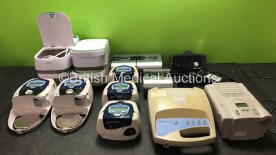 Mixed Lot Including 4 x Philips Respironics Innospire Deluxe Nebulizers (All Power Up) 1 x ResMed Airsense 10 Elite CPAP Unit (Powers Up when tested with Stock Power Supply) 1 x ResMed CPAP S6 Unit (Powers Up) 2 x ResMed S9 Escape CPAP Units with 1 x ResM