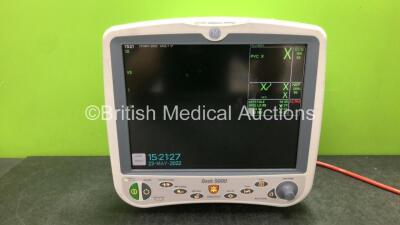 GE Dash 5000 Patient Monitor Including ECG, NBP, CO2, BP1/3, BP2/4, SpO2, Temp/CO and Printer Options (Powers Up) *GL*