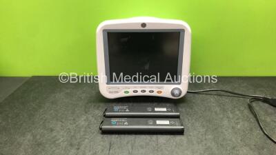 GE Dash 4000 Patient Monitor Including ECG, NBP, CO2, BP1, BP2, SpO2 and Temp/CO Options with 2 x SM 201-6 Batteries (Powers Up) *GL*