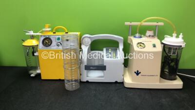 Job Lot of Suction Units Including 1 x Oxy Litre Victor Vac Suction Pump with 1 x Cup (Powers Up) 1 x Oxy Litre PSP002 Suction Unit (Powers Up with Missing Cup) 1 x Therapy Equipment Ltd Model 8011V35 Suction Unit with 1 x Cup (Powers Up) 1 x Abbot 2 Litr