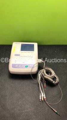 Nihon Kohden ECG-1350K Cardiofax M Electrocardiograph Machine with 1 x 10 Lead ECG Lead (Powers Up) *GH*