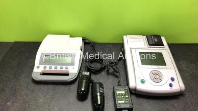 Job Lot Including 1 x Verathon BVI 3000 Bladder Scanner with 1 x Battery and 2 x Transducer / Probes (Powers Up with Calibration Due Message and Damaged Probe Cable-See Photos) 1 x Cubescan BioCon 500 Bladder Scanner with 1 x AC Power Supply (Powers Up wi