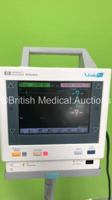 Hewlett Packard Viridia M3 Patient Monitor on Stand with M3000A Module with Press, Temp, NBP, SPO2 and ECG/Resp Options (Powers Up) - 2