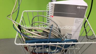 Hewlett Packard Viridia M3 Patient Monitor on Stand with M3000A Module with Press, Temp, NBP, SPO2 and ECG/Resp Options (Powers Up) - 3