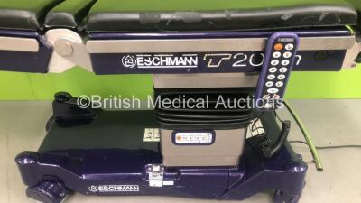 Eschmann T20-m Electric Operating Table Ref T2M2D12101 with Cushions and Controller (Powers Up - Rips to Cushions) *S/N T2MA-7F-1141* **Mfd 06/2007** - 2