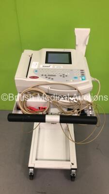 GE MAC 1200 ST ECG Machine on Stand with 10 Lead ECG Leads (Powers Up)