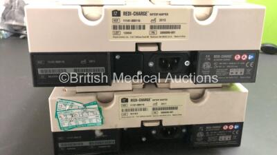 2 x Medtronic Physio Control Redi-Charge 2 Bay Battery Chargers with Medtronic Lifepak 12 Battery Adapter Module and 4 x Batteries (Both Power Up) *021570 / 020030* - 3