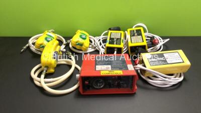 Job Lot Including 1 x Pneupac ParaPAC 2D MRI Compatible Ventilator, 3 x PneuPAC Model 2-R Ventilator/Resuscitators with Hoses and 3 x PneuPAC VR1 Ventilatory Resuscitators with Hoses in 3 x Carry Bags