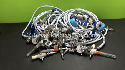 Job Lot of Entonox Hoses and Various Regulators (Some Cut Hoses)