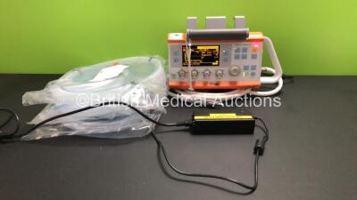 Drager Oxylog 3000 Plus Transport Ventilator *Mfd - Worn Off - See Photo* Software Version 1.06 with 1 x AC Power Supply, 1 x Hose and 3 x Oxylog 3000 VentStar Disposable Breathing Circuits *Expiry Dates - 2 x 2023 and 1 x 2024* (Powers Up) *ASEF-0085*