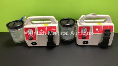 2 x Sscor Inc Suction Units with 2 x Cups and 1 x Mounting Bracket (1 x Powers Up, 1 x Untested Due to Flat Battery)